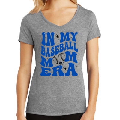 Women's V-Neck Tee - Baseball Mom Era Thumbnail