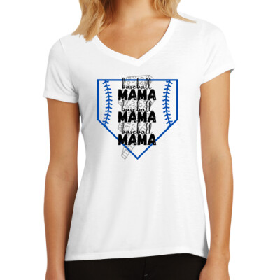 Women's V-Neck Tee - Baseball Mama Thumbnail
