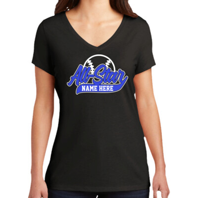 Women's Black V-Neck Tee - All Star Thumbnail