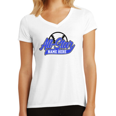 Women's White V-Neck Tee - All Star Thumbnail